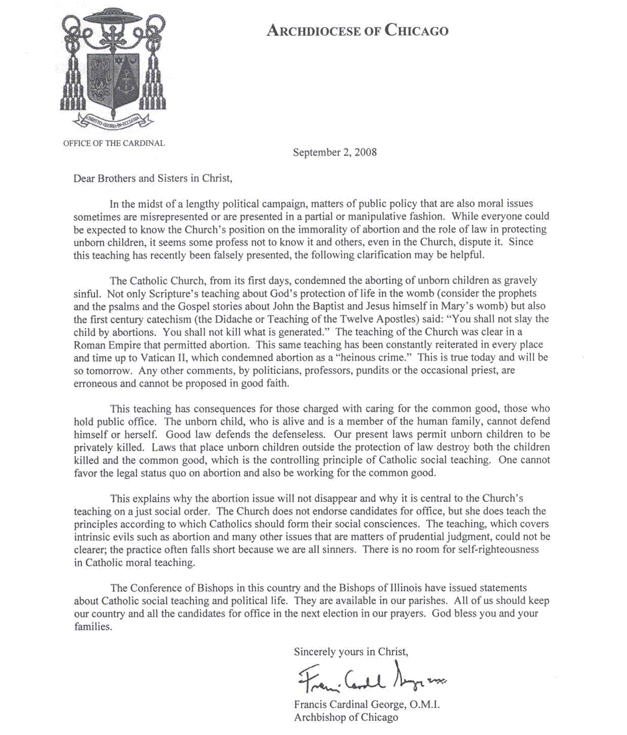 Bishop's Letter 2008